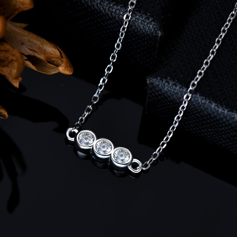 Bracelete Três Marias Moissanites e Prata Folheada à Ouro Branco 14k - Loratta