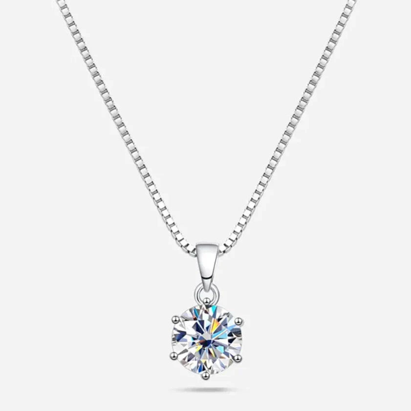 Colar Ponto de Luz Moissanite de Prata - Loratta