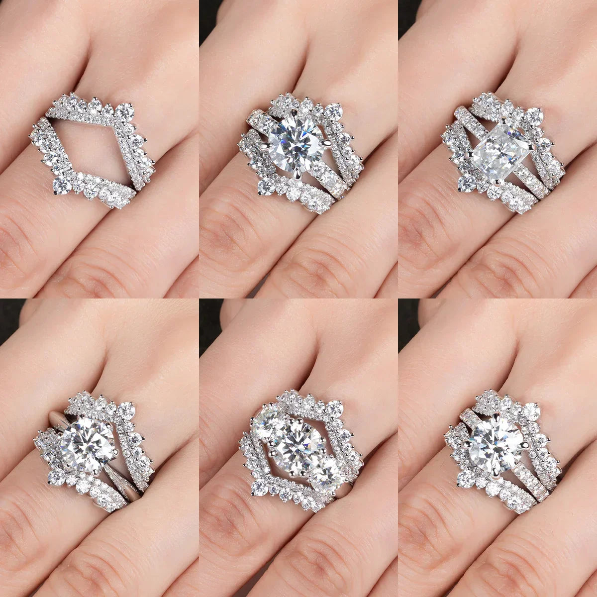 Celestial Crown Moissanite Half Eternity Ring