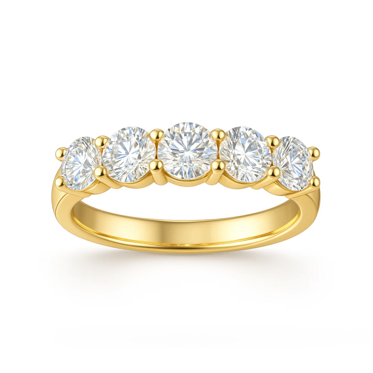Quintessence 18k Gold Plated Moissanite Half Eternity Ring