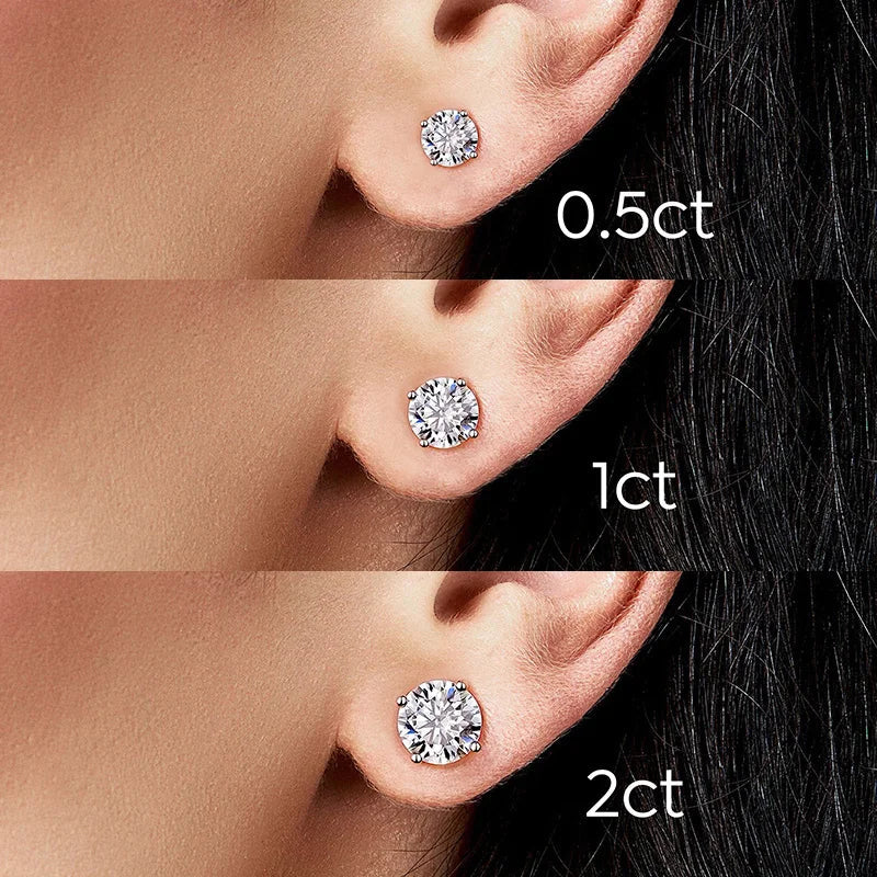 Luxe Solitaire Moissanite Gold Plated Earrings