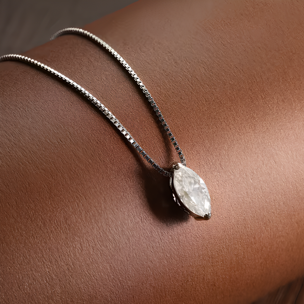 Bella Marquise Moissanite Gold Plated Necklace