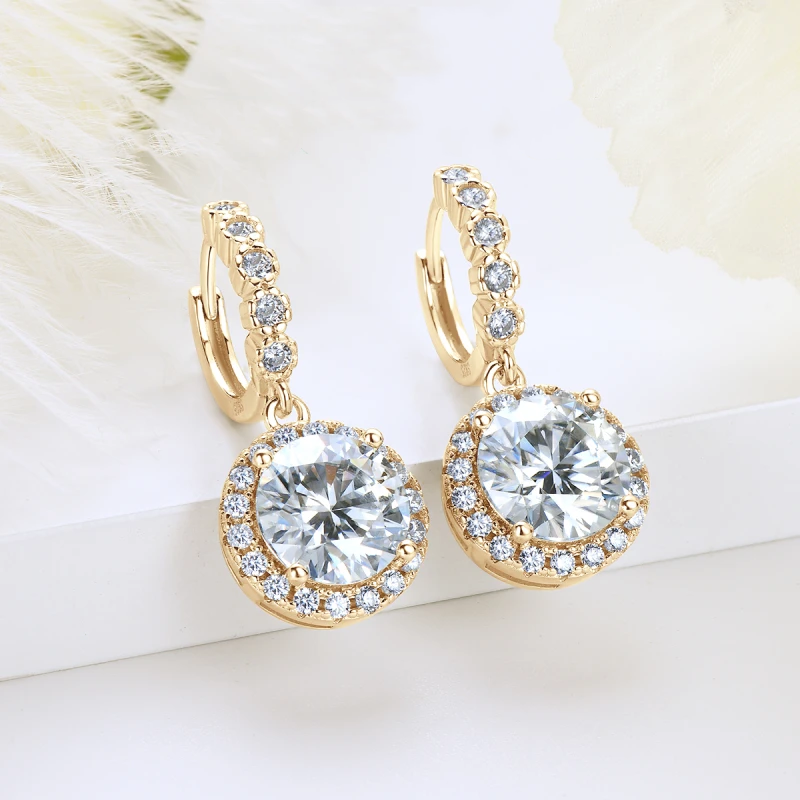 Aurora Radiant Moissanite Gold Plated Earrings