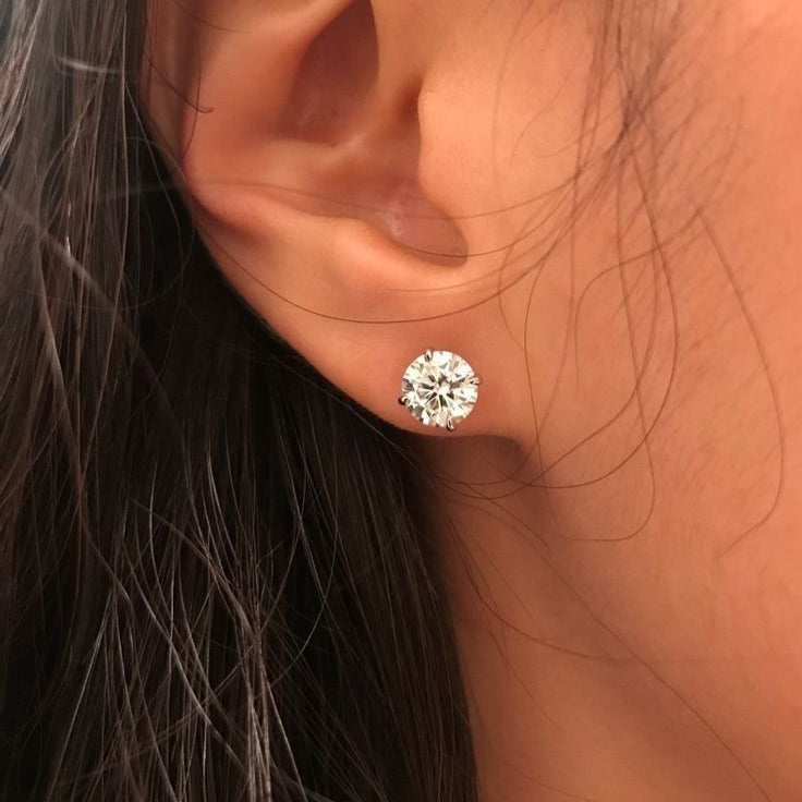 Luxe Solitaire Moissanite Gold Plated Earrings