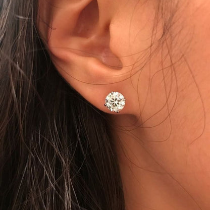 Luxe Solitaire Moissanite Gold Plated Earrings