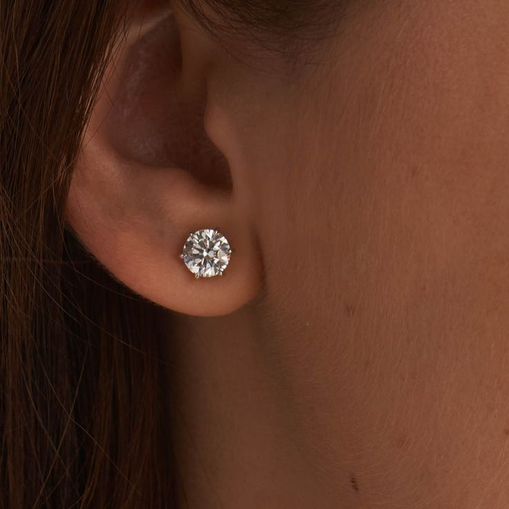 Classic Solitaire 6-Prong Moissanite Gold Plated Earrings