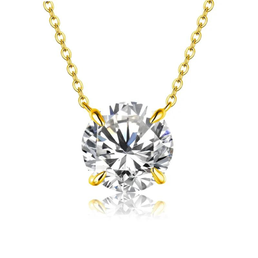 Colar Alma Brilhante Moissanite Banhado à Ouro 18k - Loratta