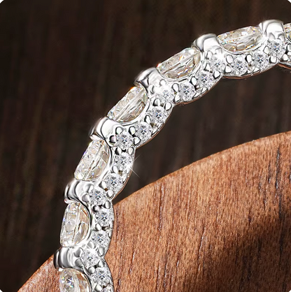 Luxe Pavé Detail Moissanite Gold Plated Eternity Ring