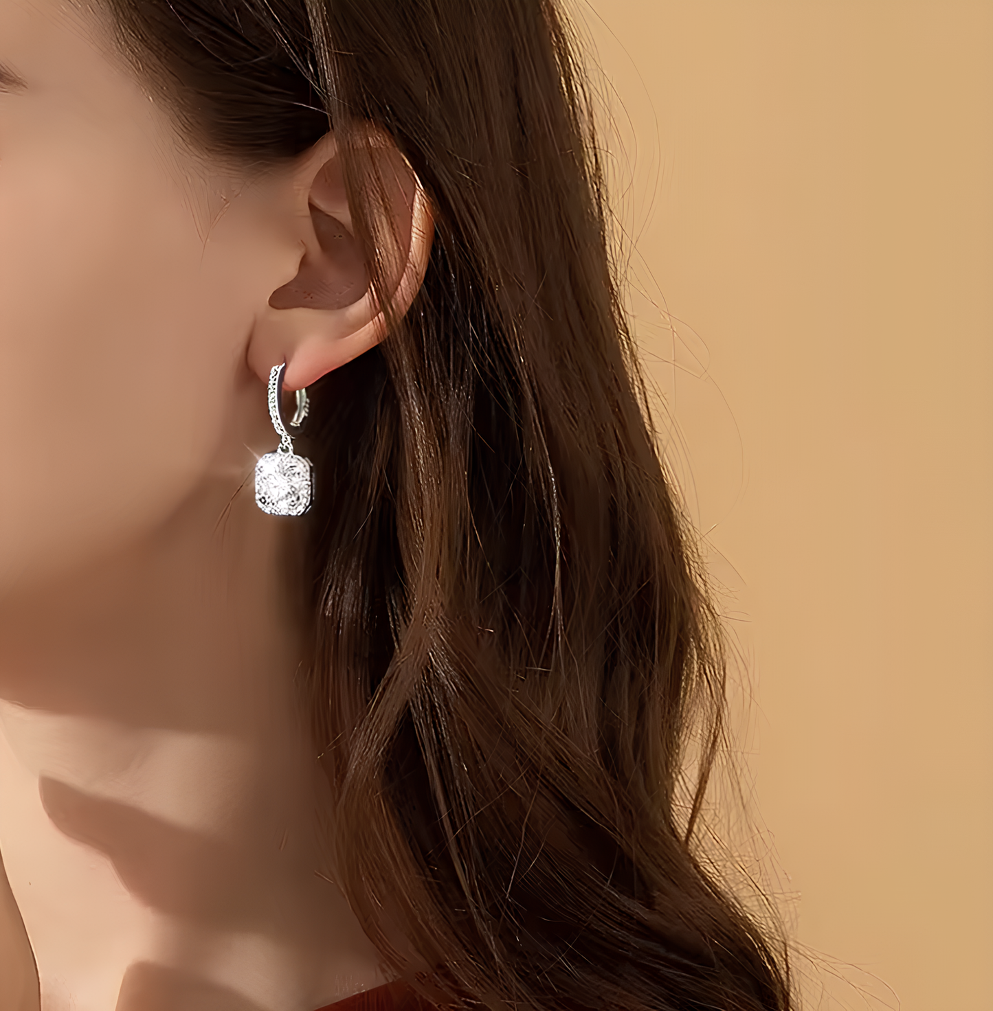 Brilliant Moissanite Gold Plated Earrings