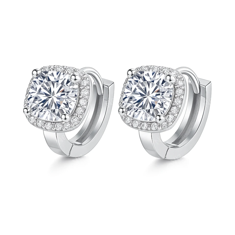 Serene Brilliance Moissanite Gold Plated Earrings