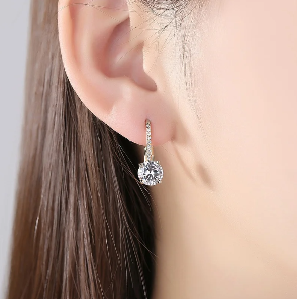Starburst Pavé Moissanite Gold Plated Earrings