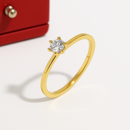 Serene Moissanite Solitaire Ring