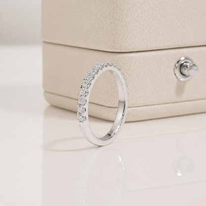 Radiant Half Eternity Moissanite Gold Plated Ring