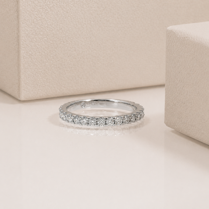 Radiant Half Eternity Moissanite Gold Plated Ring