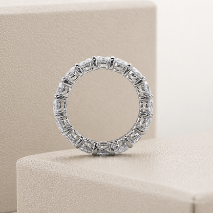 Lovely Heart Cut Moissanite Gold Plated Eternity Ring