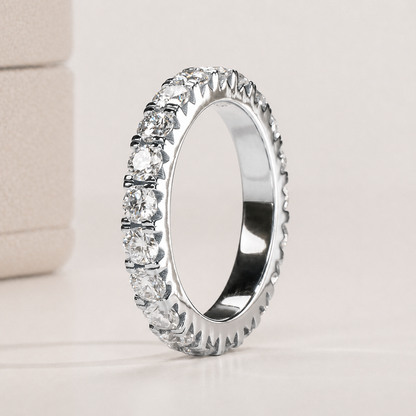 Brilliant Full Eternity Moissanite Gold Plated Ring