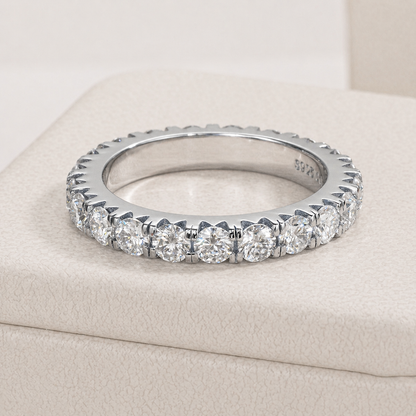 Brilliant Full Eternity Moissanite Gold Plated Ring