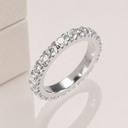 Brilliant Full Eternity Moissanite Gold Plated Ring