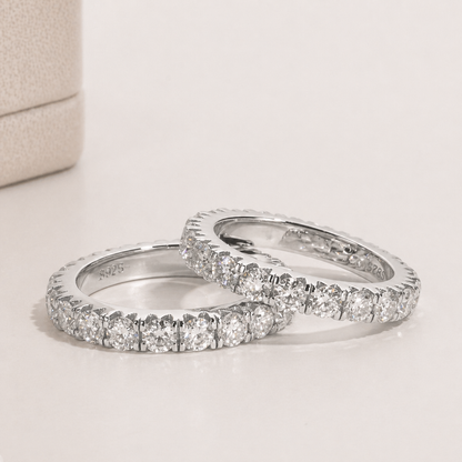 Brilliant Full Eternity Moissanite Gold Plated Ring