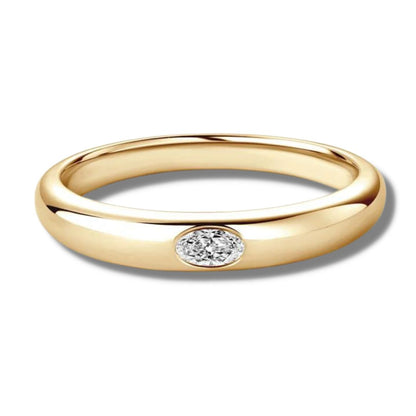 Aliança 10 Pontos Moissanite Prata Banhada à Ouro 14k - Loratta