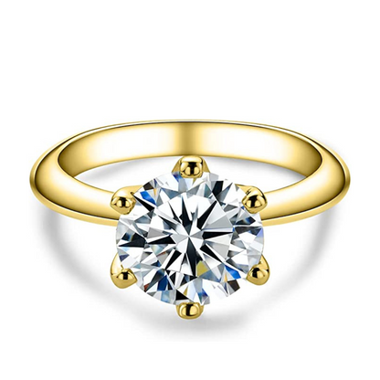 Anel Solitário Brilhante Moissanite Gold - Loratta