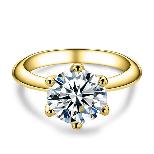 Anel Solitário Brilhante Moissanite Gold - Loratta
