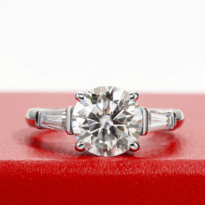 Triple Moissanite Gold Plated Ring