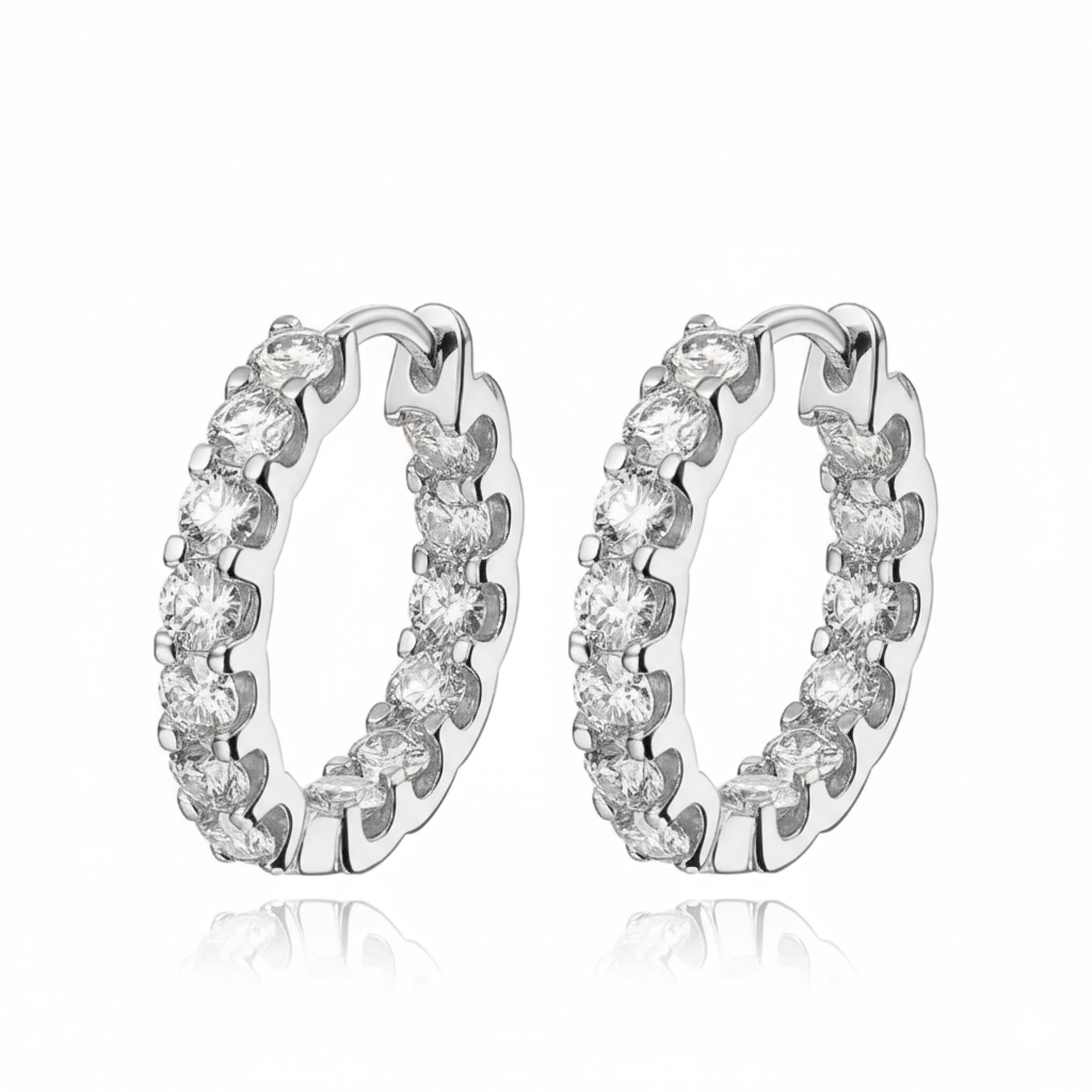 Luxury Moissanite Gold Plated Hoop Earrings