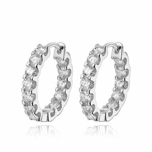 Luxury Moissanite Gold Plated Hoop Earrings
