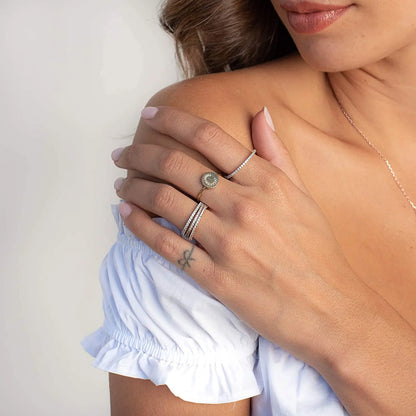 Round Cut Moissanite Gold Plated Full Eternity Ring