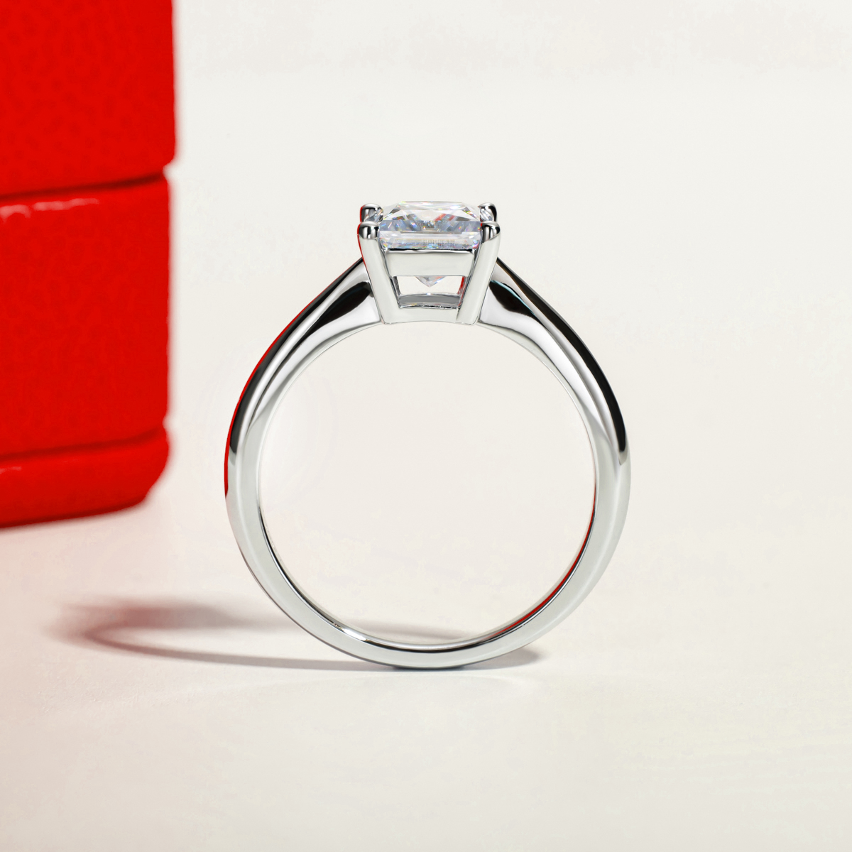 Pure Princess Cut Moissanite Gold Plated Ring