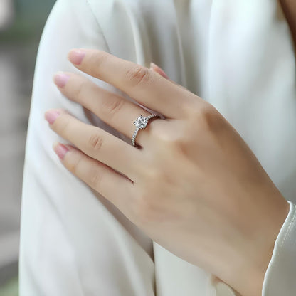 Moissanite Vertex Solitaire Ring 18k Gold Plated