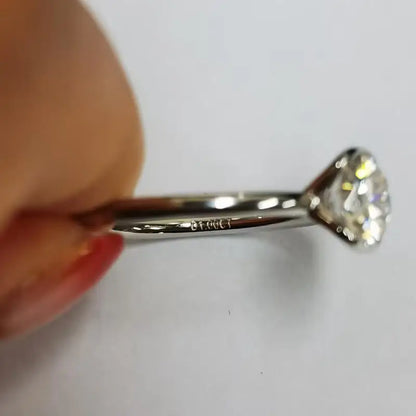 Classic Moissanite Bezel Set Gold Plated Ring