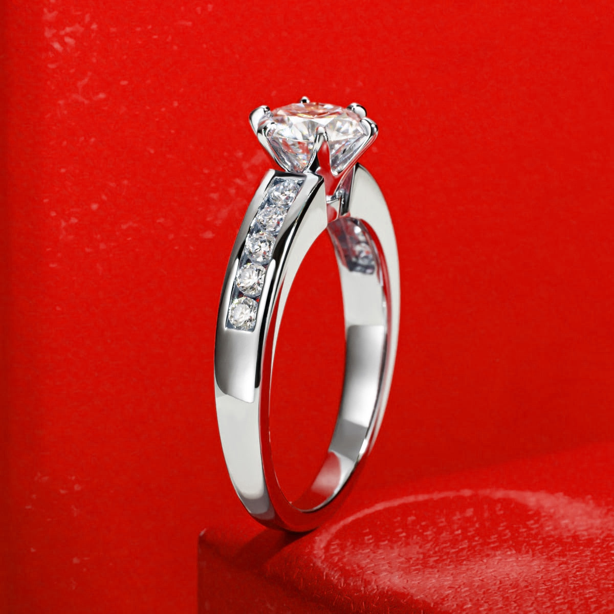 Fairy Channel Set Moissanite Gold Plated Ring