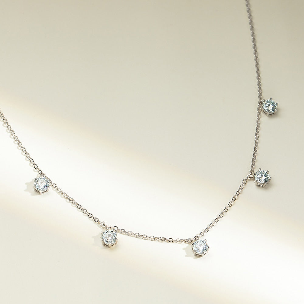 Colar Jasmin Moissanites em Prata - Loratta