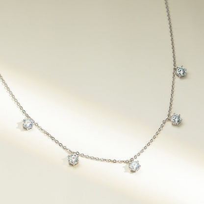 Colar Jasmin Moissanites em Prata - Loratta