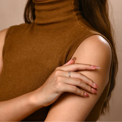 Hexagonal Moissanite Channel Set Gold Plated Ring