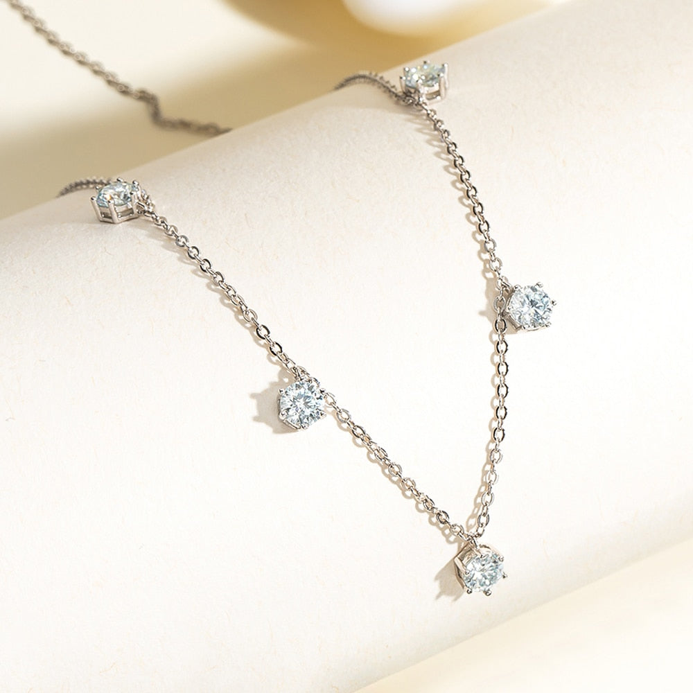 Colar Jasmin Moissanites em Prata - Loratta