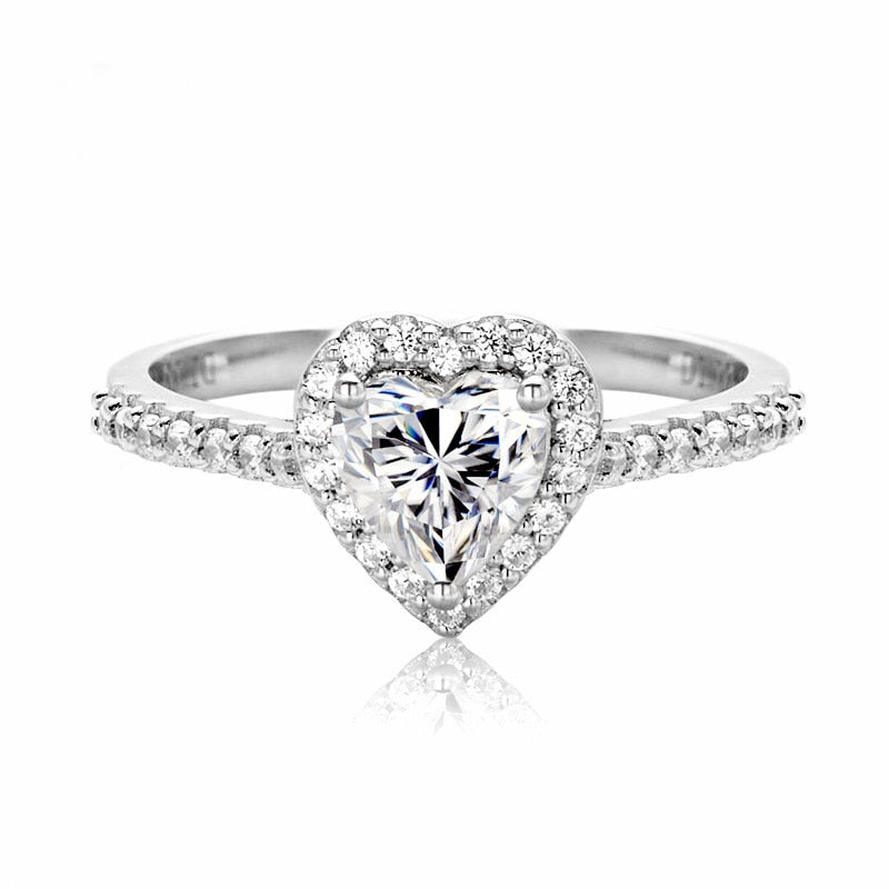 Anel Sweet Heart Moissanite Cravejado - Loratta