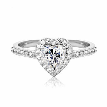 Anel Sweet Heart Moissanite Cravejado - Loratta
