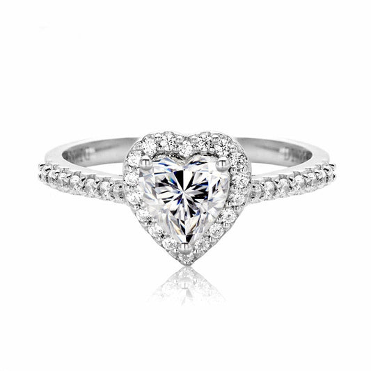 Anel Sweet Heart Moissanite Cravejado - Loratta