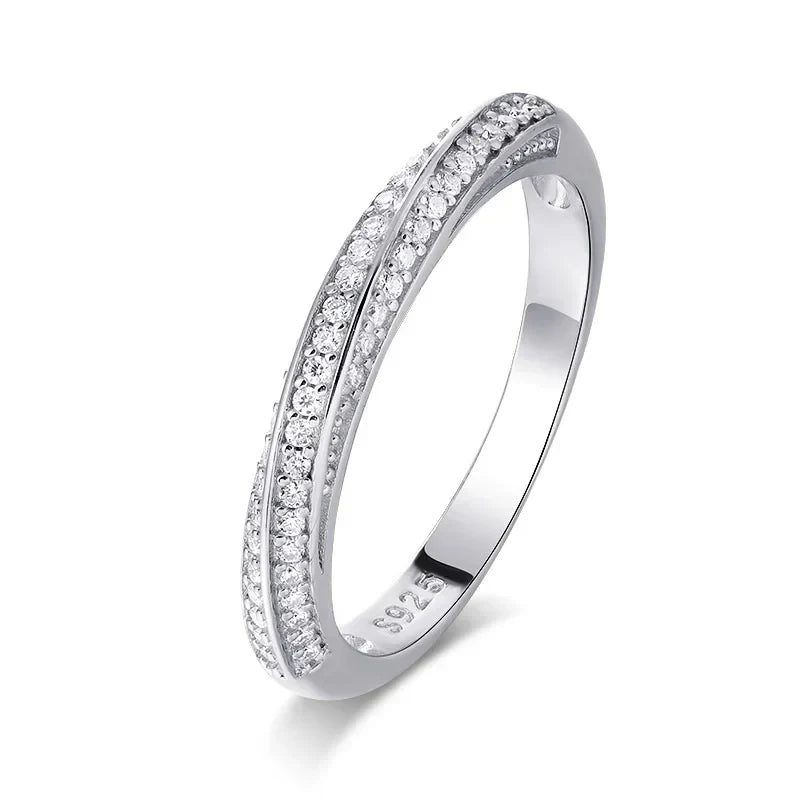 Interlacing Light Moissanite Half Eternity Ring