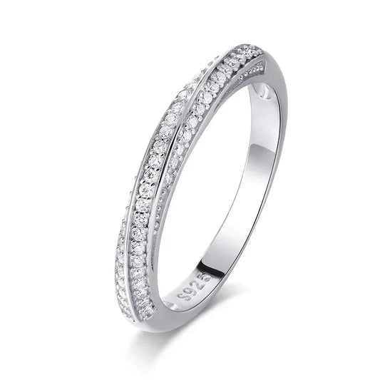 Interlacing Light Moissanite Half Eternity Ring