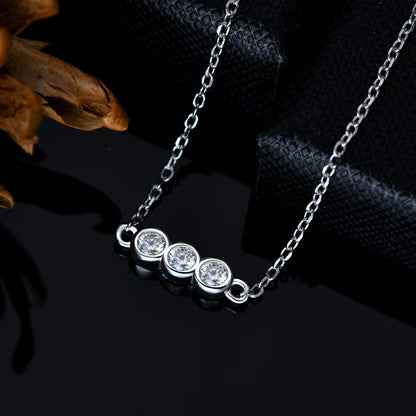 Bracelete Três Marias Moissanites e Prata Folheada à Ouro Branco 14k - Loratta