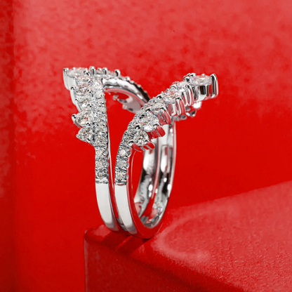 Celestial Crown Moissanite Half Eternity Ring