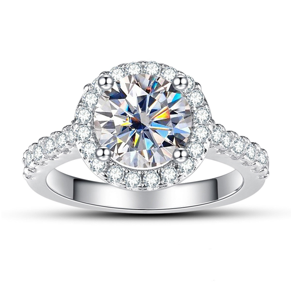 Anel Coroa Brilhante Moissanite Cravejado - Loratta