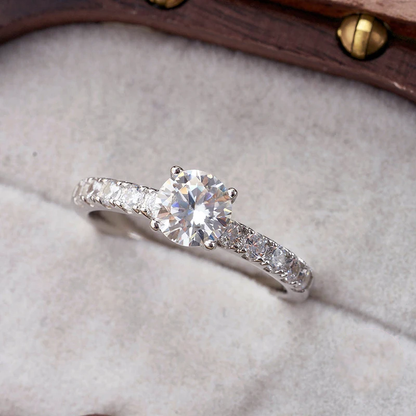 Moissanite Vertex Solitaire Ring 18k Gold Plated