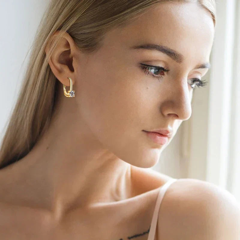 Starburst Pavé Moissanite Gold Plated Earrings