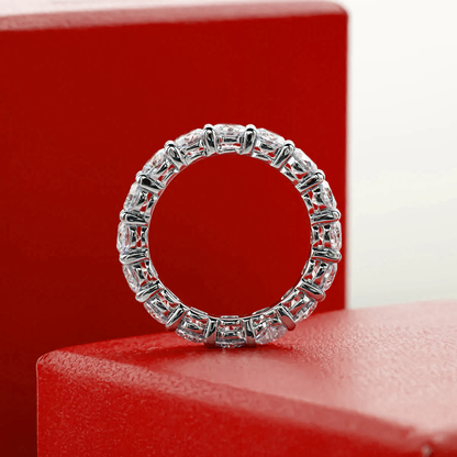 Lovely Heart Cut Moissanite Gold Plated Eternity Ring