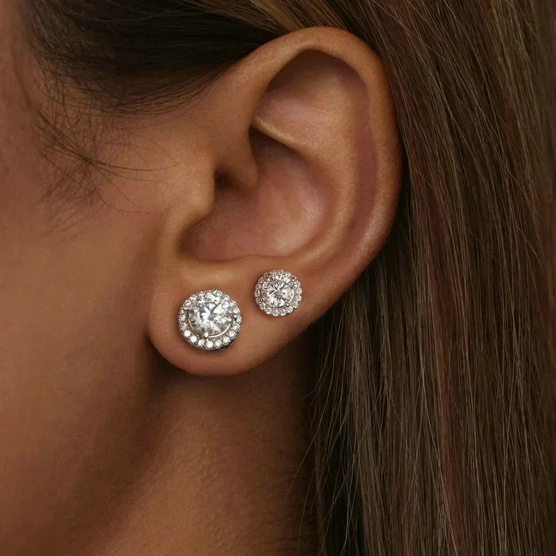 Sphere Moissanite Gold Plated Earrings